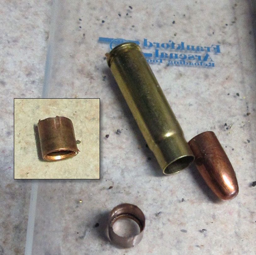 Jacket stripped off a 110gr 'M1 Carbine' bullet when shot in a .300 BLK